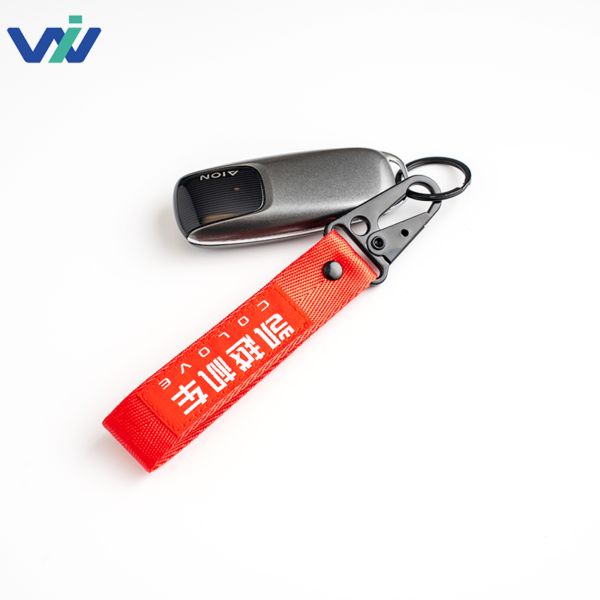 Embroidered Polyester Eagle Claw Buckle Carabiner Keychain - 图片 4