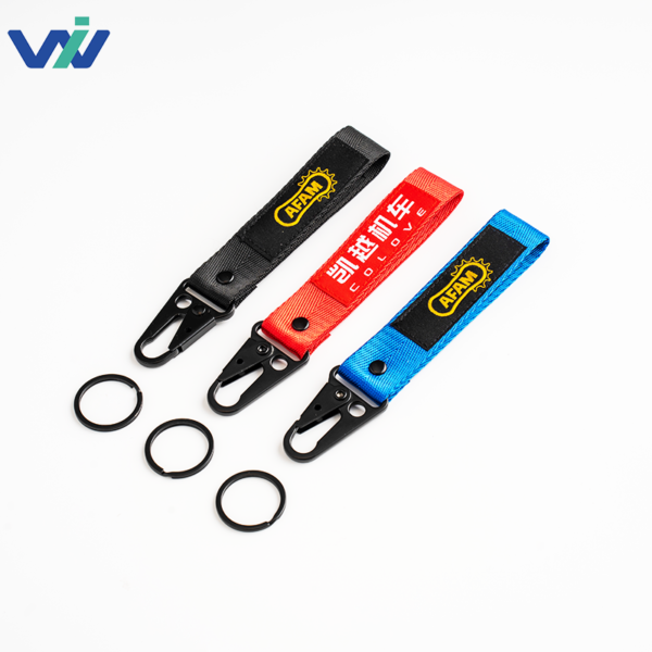 Embroidered Polyester Eagle Claw Buckle Carabiner Keychain - 图片 2
