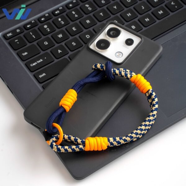 Multicolored Woven Mobile Phone Wrist Strap - 图片 3